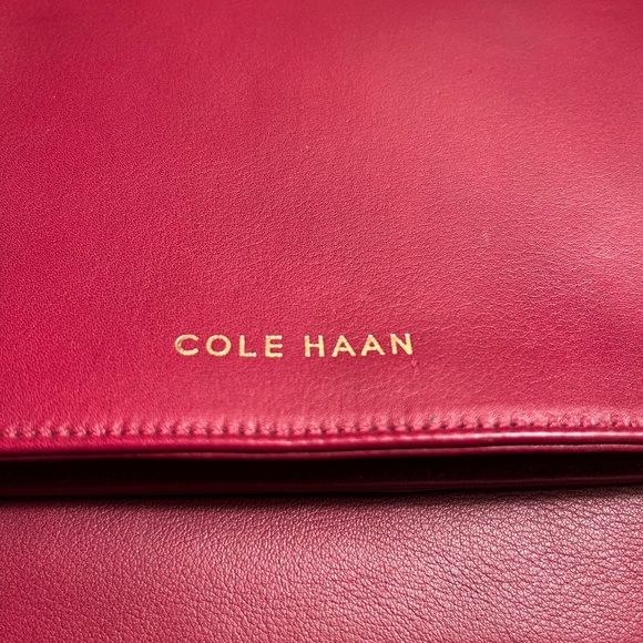 Cole Haan Classic Deep Red Shoulder Bag 11.5"x8"x3" - Picture 3 of 12